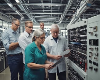 Techniciens séniors dans une usine