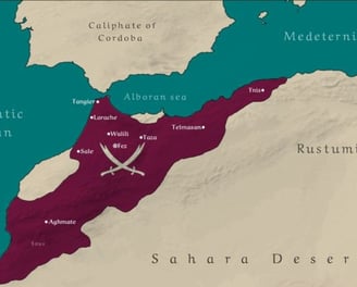 a map of the idrisid dynasty