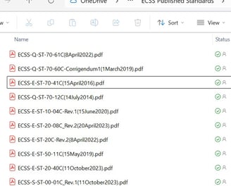 Active ECSS standards downloaded locally