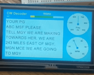 Nextion display for the Arduino cw decoder