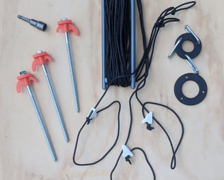 Contents of the Pro Antennas guying kit