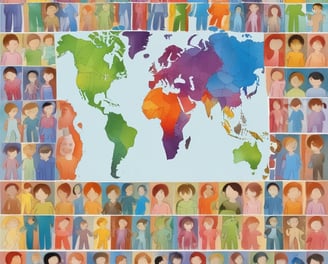 A diverse group of people are gathered for a demonstration, holding signs supporting transgender youth. Some individuals are wearing masks, and several have flowers in their hair. The scene is lively and filled with colorful attire.