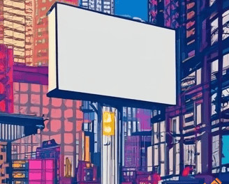 a billboard with a blank white image where the advert usuing goes