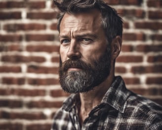 man standing near white wall