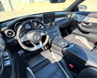 Mercedes C63s AMG interior with leather seats and digital dash