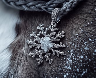 Médaillon pour chien incrusté de quartz neige