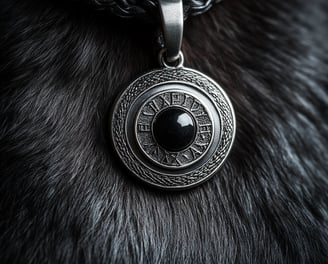 Médaillon pour chien incrusté d'onyx