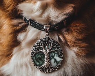 Médaille pour chien agate arbre
