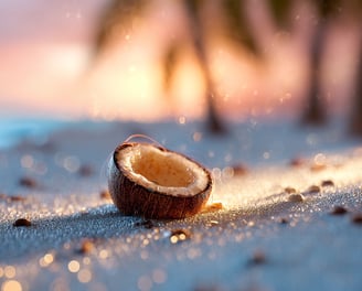 Noix de coco sur la plage