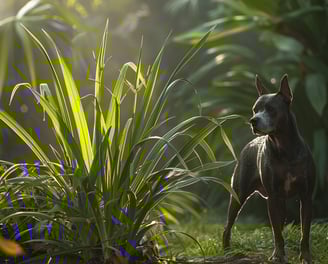 Thai Ridgeback près de citronnelle