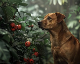 Fila brasileiro à côté d'acerola