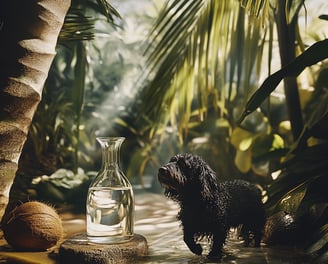 Chien d'eau et lauryl glycoside