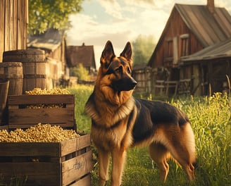 berger allemand proche du houblon