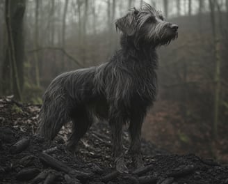 Grand Griffon Vendéen dans charbon