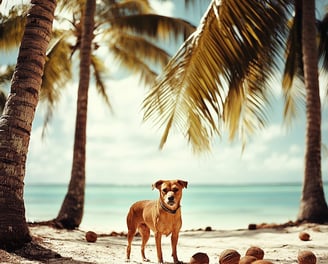 chien fidjien avec noix de coco
