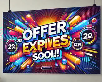 Limited-time offer banner with a countdown timer