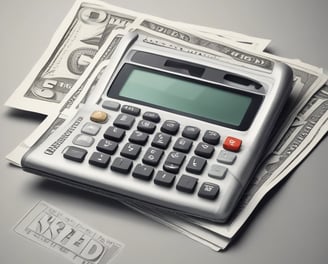 A board displays various financial numbers, including positive and negative values with decimal points. The numbers are aligned in columns, suggesting a stock market or financial data context. The overall scene conveys a sense of an analytic or financial environment.