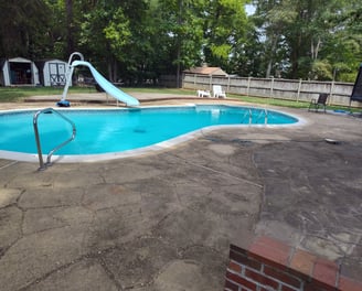 guys power wash & detailing before pressure washing pool deck in accokeek md house