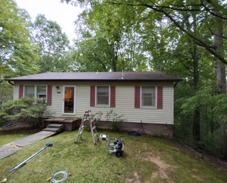 guys power wash & detailing before house and roof wash in mechanicsville md