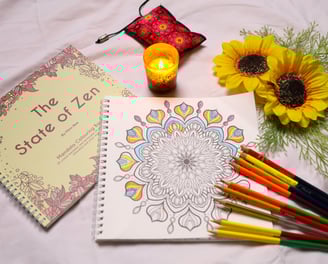 Coloured mandala book page 