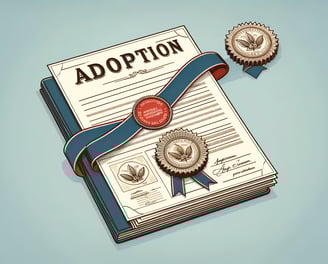 adoption certificate and a seal on it