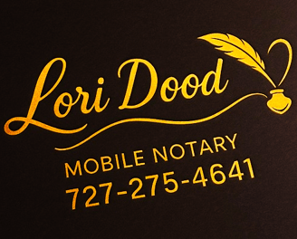a business card with a gold foil foiled logo