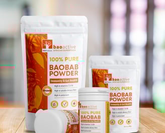 a bag of BaoActive Baobab Powder a South African Superfood