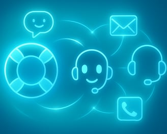 a group of people with different types of social media