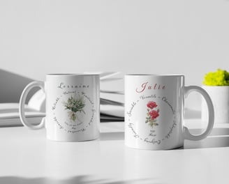 Personalised birth flower mugs