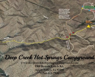 Deep Creek hot Springs Trail Map from the campground