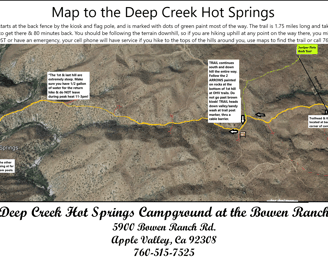 Map to the Deep Creek Hot Springs from Bowen Ranch