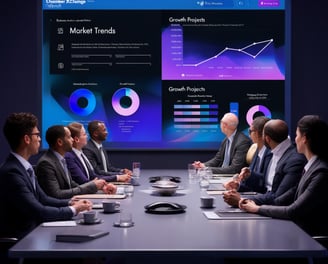 a group of business people sitting around a table