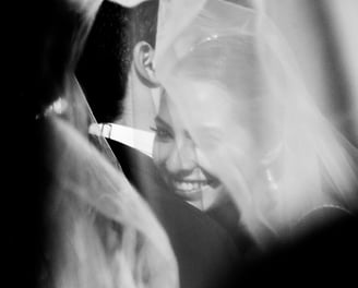 wedding photographers antigua. Bride and groom under veil