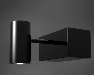 aplique luz minimalista, negro con líneas rectas