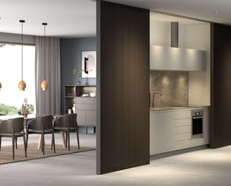 Dividir y transformar ambientes con puertas de madera integradas en diseño contemporáneo