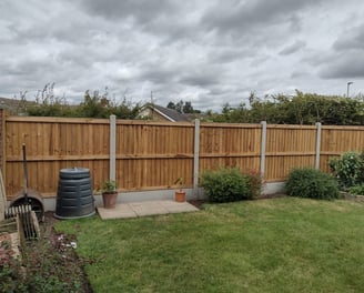 6ft fening, concrete gravel board, concrete posts 5ft wooden close board pannels