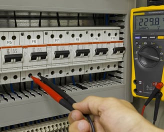 Verdeelbord met multimeter