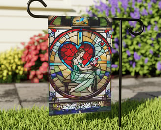 stained glass angel garden flag 