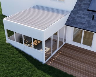 aluminum pergola with glass sides