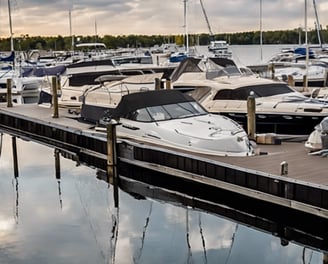 a bunch of boats docked at a dock