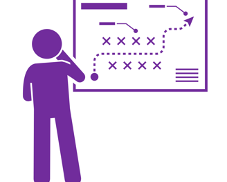graphic of someone staring at strategy board