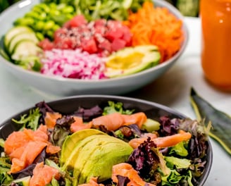 Semaglutide Recipe: Salmon and Avocado Salad over Greens