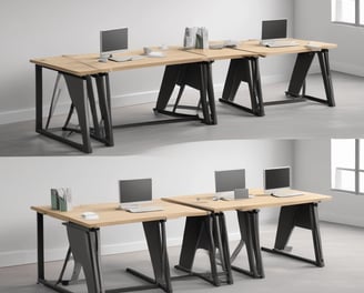 brown wooden table near white wall