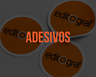 Adesivos redondos com logo da Editograf.