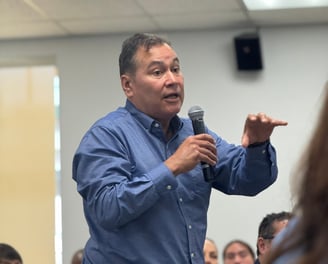 Steve Castaneda speaks at an event