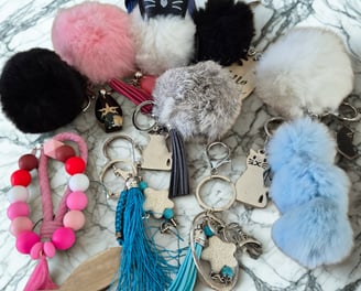 a bunch of key chains with keychains and keychains