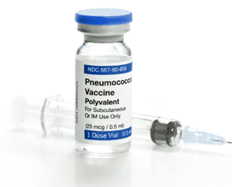 pneumococcal vaccine with syringe