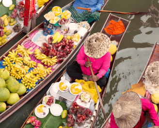 Mercado flotante de Bangkok (Tailandia)