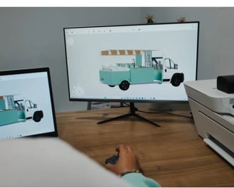 Diseño interior 3d de furgoneta camper