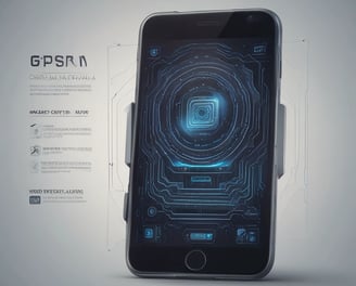 a phone with a futuristic interface of a smartphone